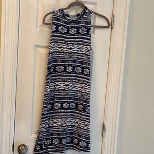 Time and Tru Navy and White Patterned Dress